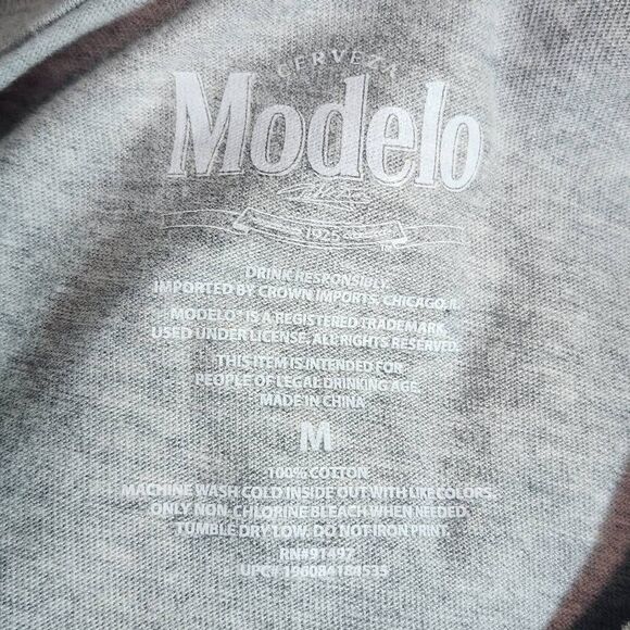 Modelo T-Shirt NWT Size Medium Gray Short Sleeve Modelo Beer Tee - Picture 6 of 6